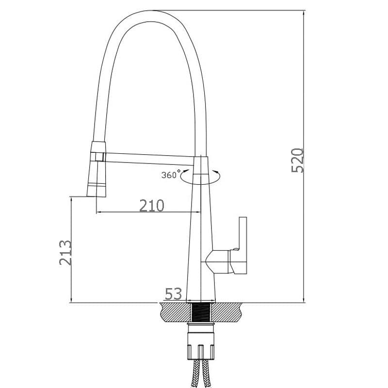 Kuchendesigner Gooseneck Kitchen Mixer Chrome/Black