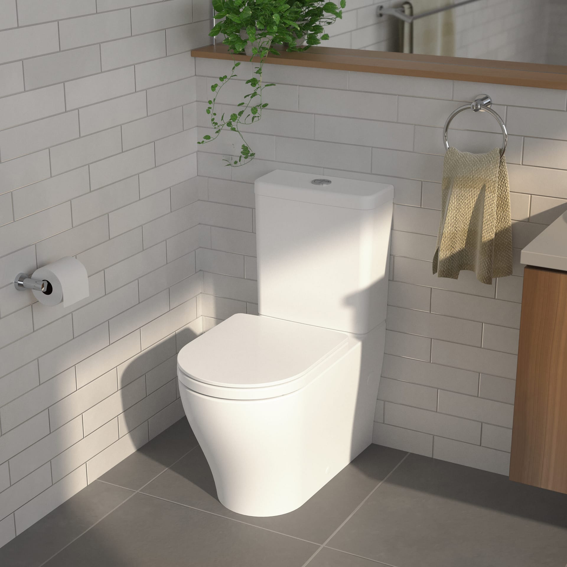 Caroma Luna Cleanflush Wall Faced Toilet Suite + Optional Install