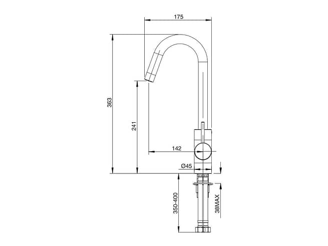 Mizu Drift MK2 Gooseneck Sink Mixer Tap Chrome (4 Star) + FREE Installation