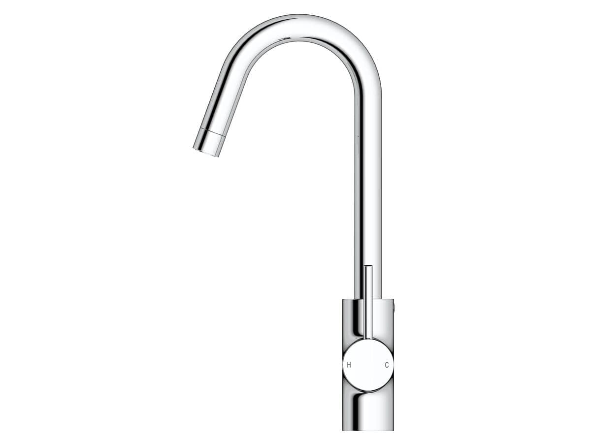 Mizu Drift MK2 Gooseneck Sink Mixer Tap Chrome (4 Star) + FREE Installation